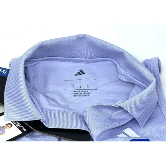 adidas Youth Polo Dress + Bike Shorts 2-pc Set Purple Violet Girls Size L (14) - Picture 11 of 16